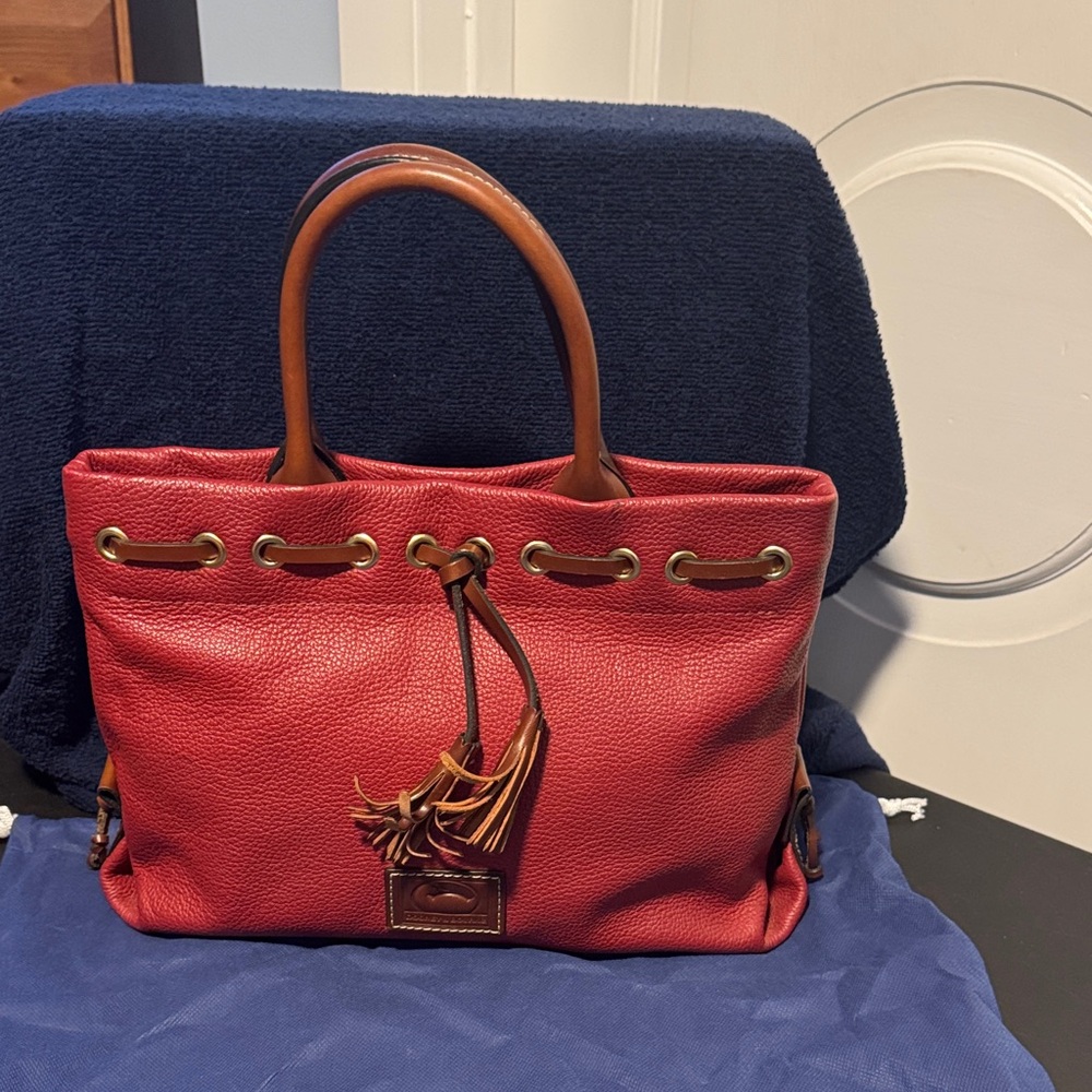 Dooney & Bourke Red Pebbled Leather Tote